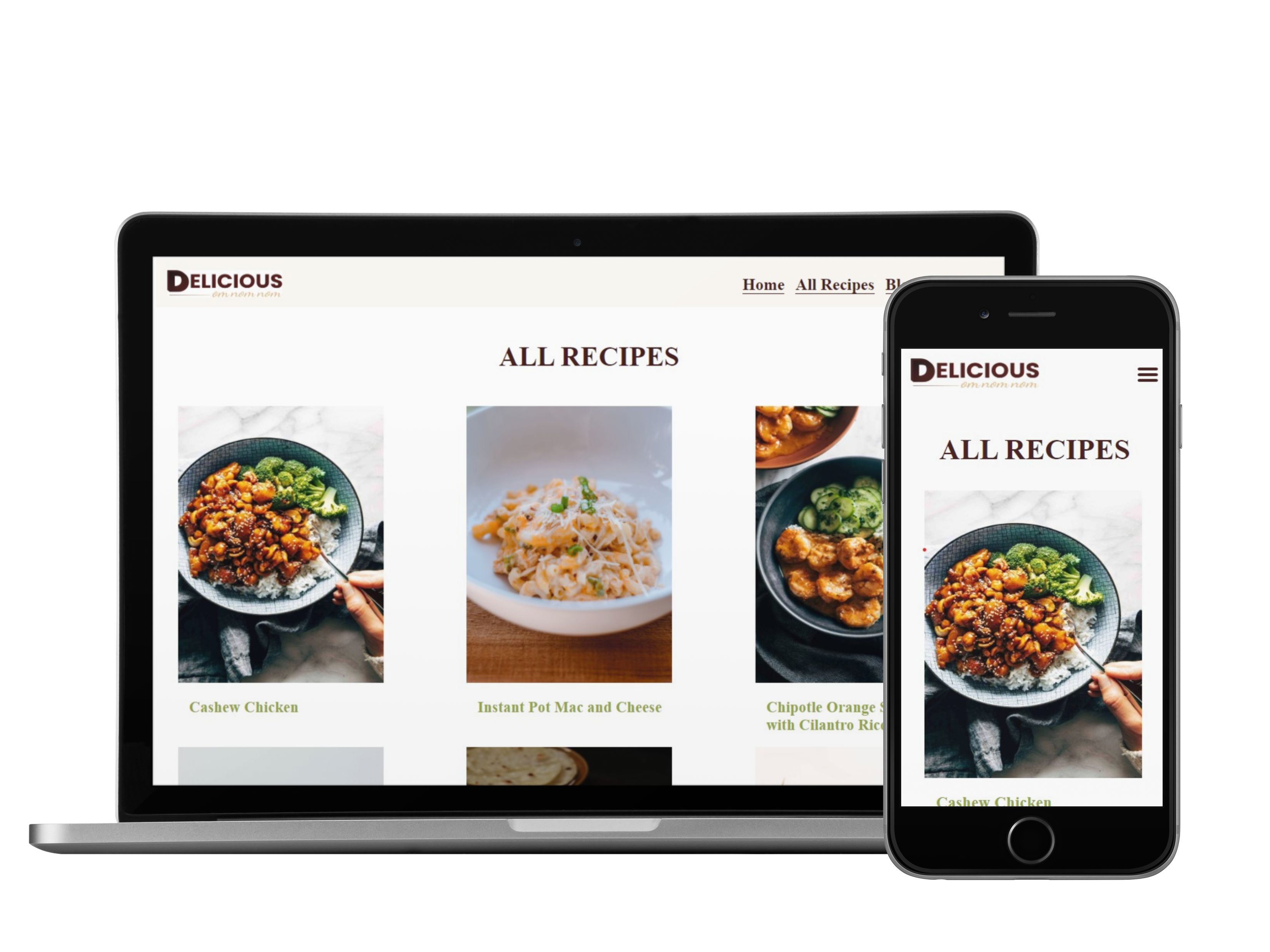 WordPress recipes site design